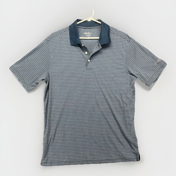 Walter Hagen Essentials Golf Polo Striped Shirt Mens Medium Navy NEW - Picture 1 of 3